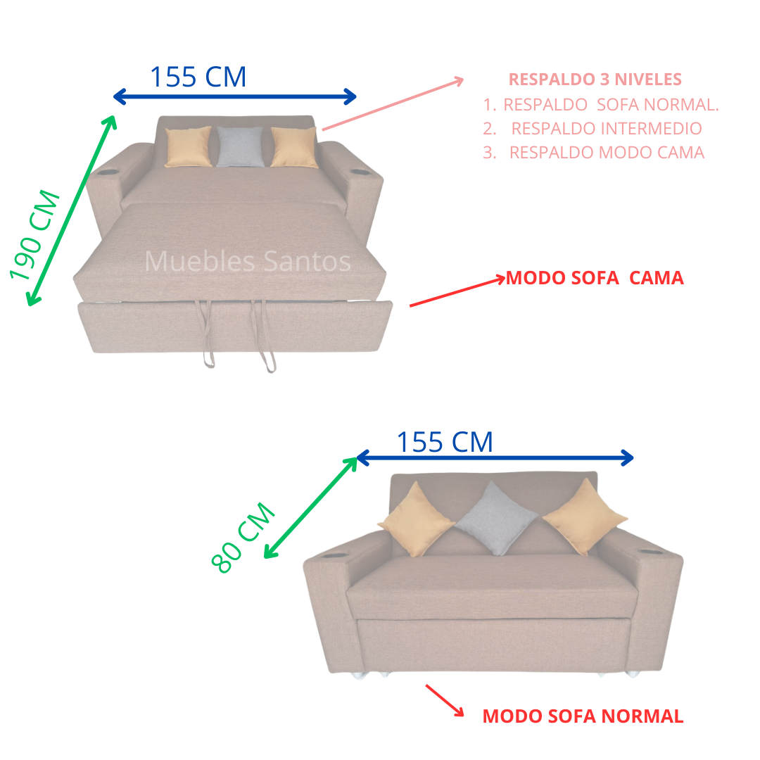 SOFÁ CAMA MARSELLA RECLINABLE
